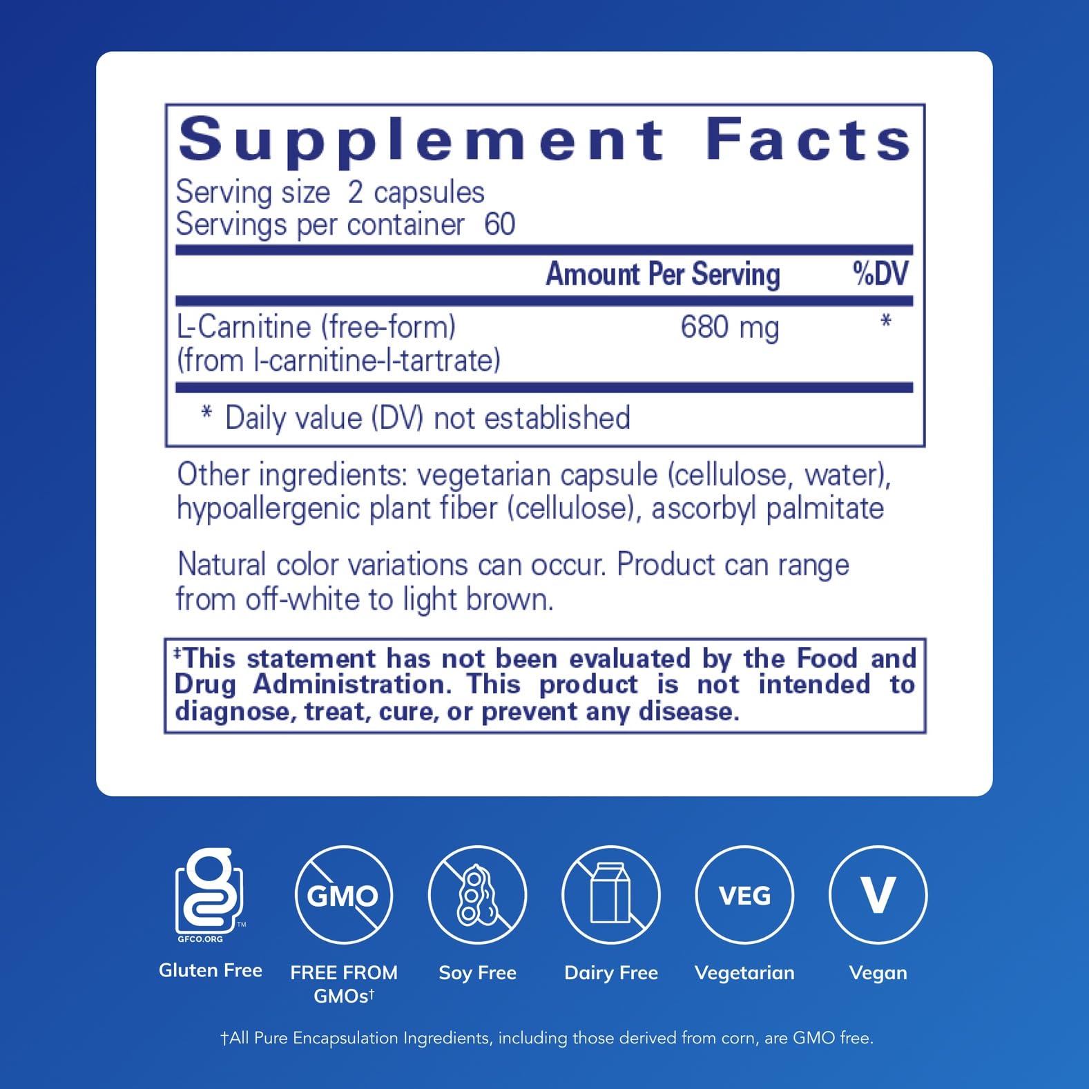 Close-up of L-Carnitine capsules