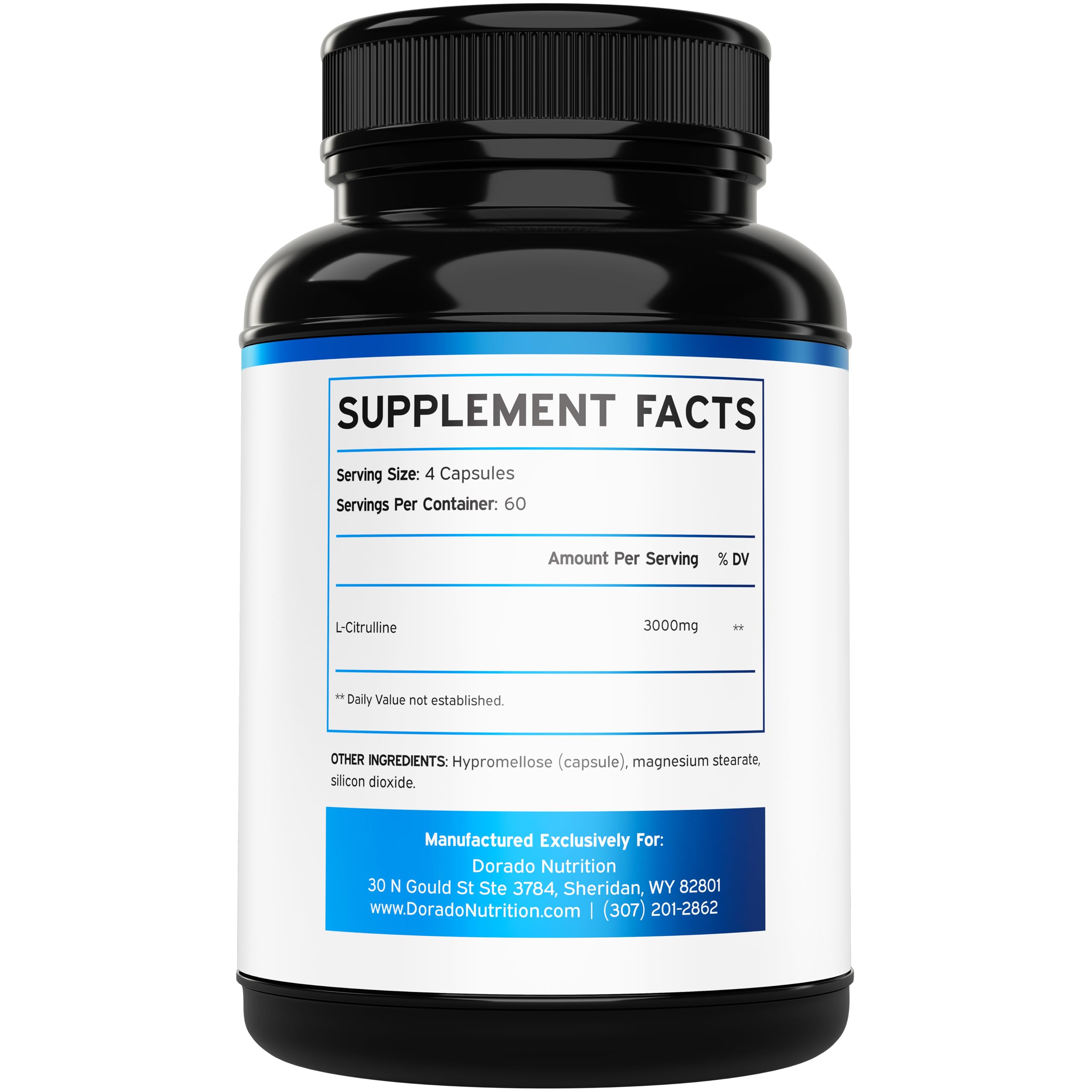 Close-up view of L-Citrulline capsules
