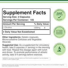 Front view of Double Wood L Citrulline 1200mg bottle