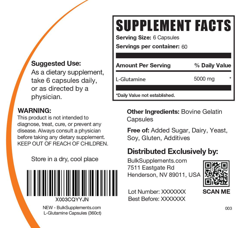 Active lifestyle use of L-Glutamine supplement