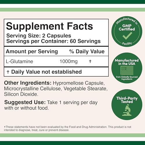L-Glutamine capsules for gut health and endurance support