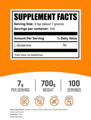 L-Glutamine Orange Smash 7g serving scoop