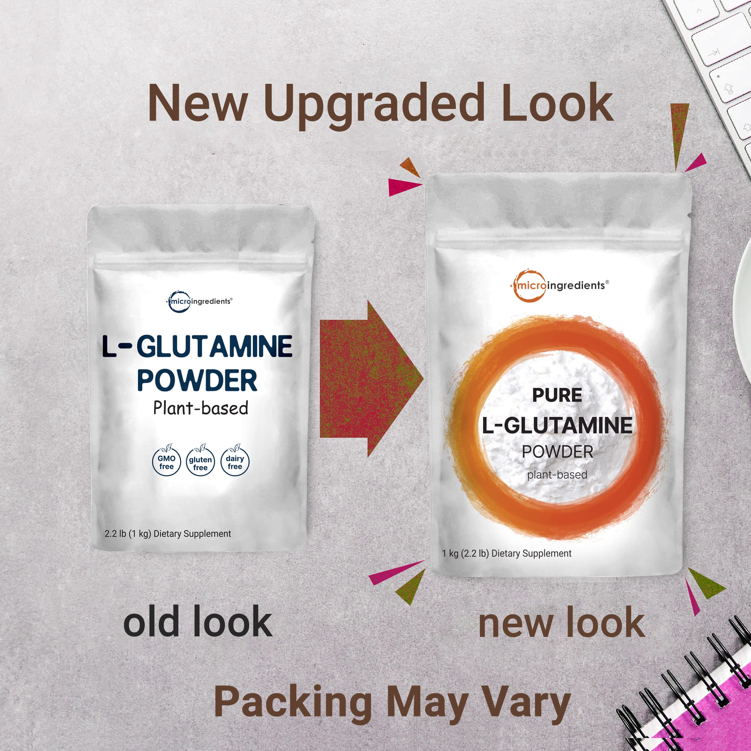 Pure free-form L Glutamine powder with no fillers