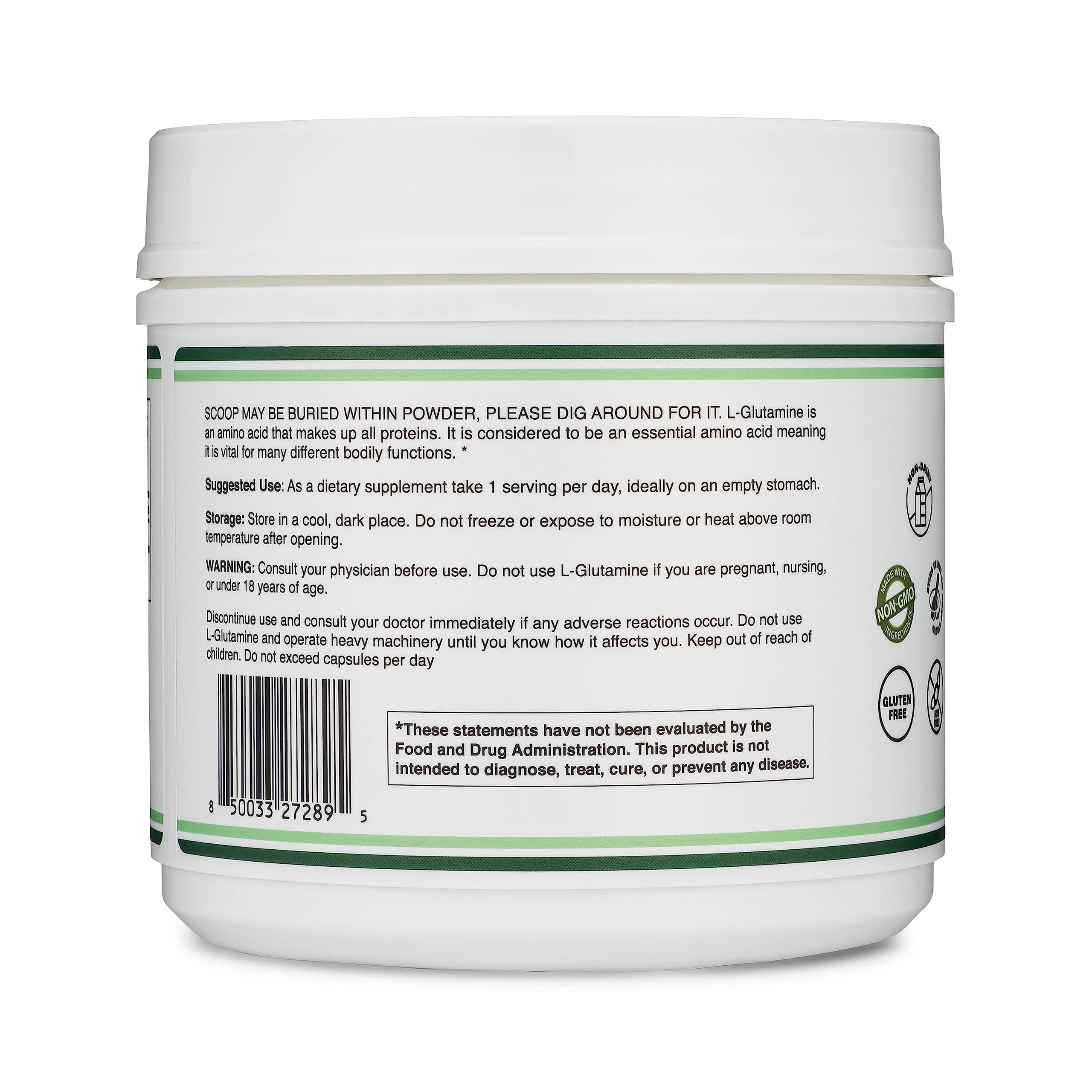 Vegetarian and keto-friendly L-Glutamine powder