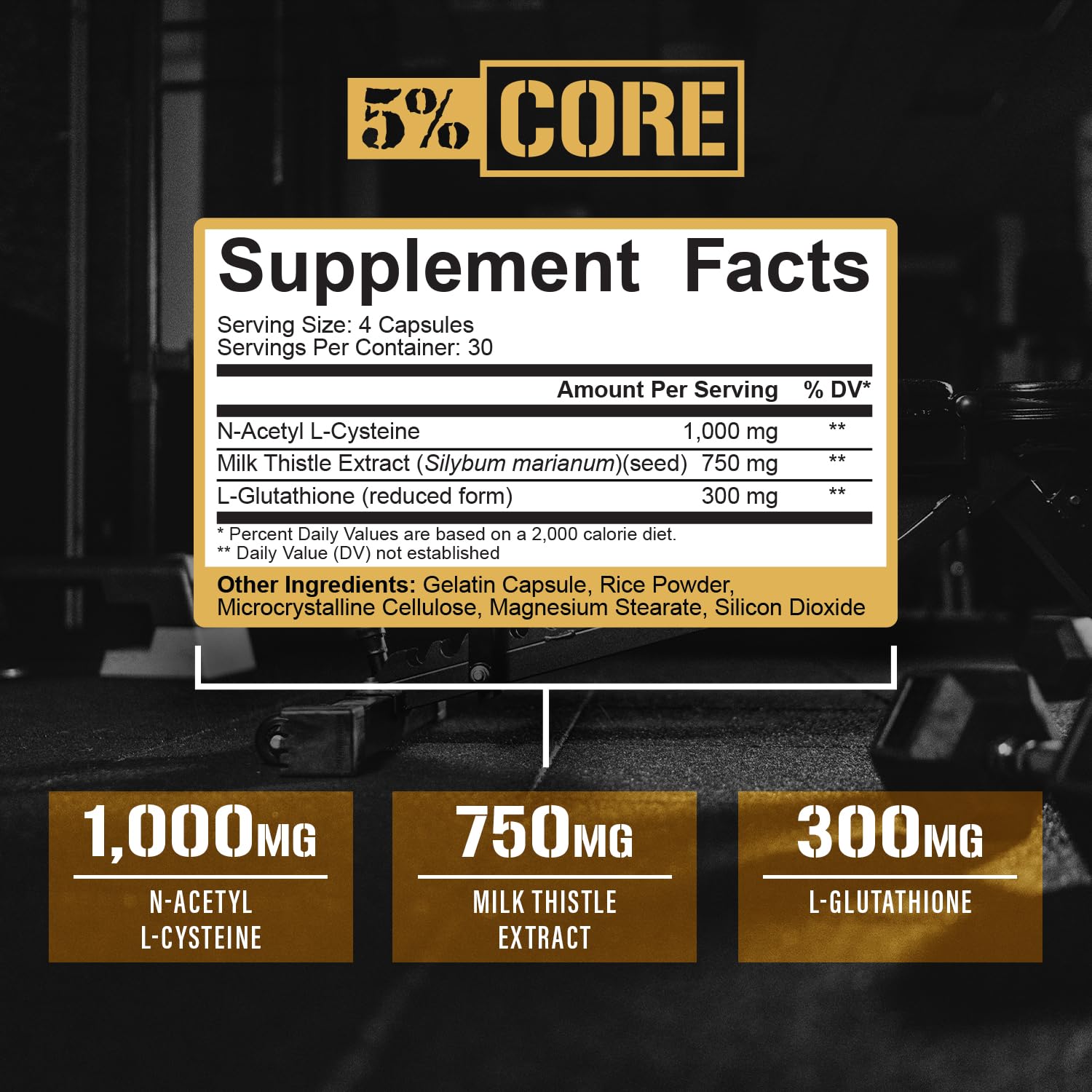 L-Glutathione 300mg supplement bottle