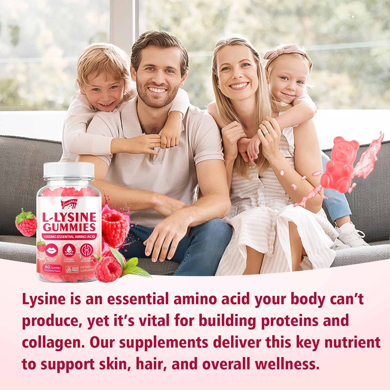 Gummies representing daily routine for healthy skin and lips