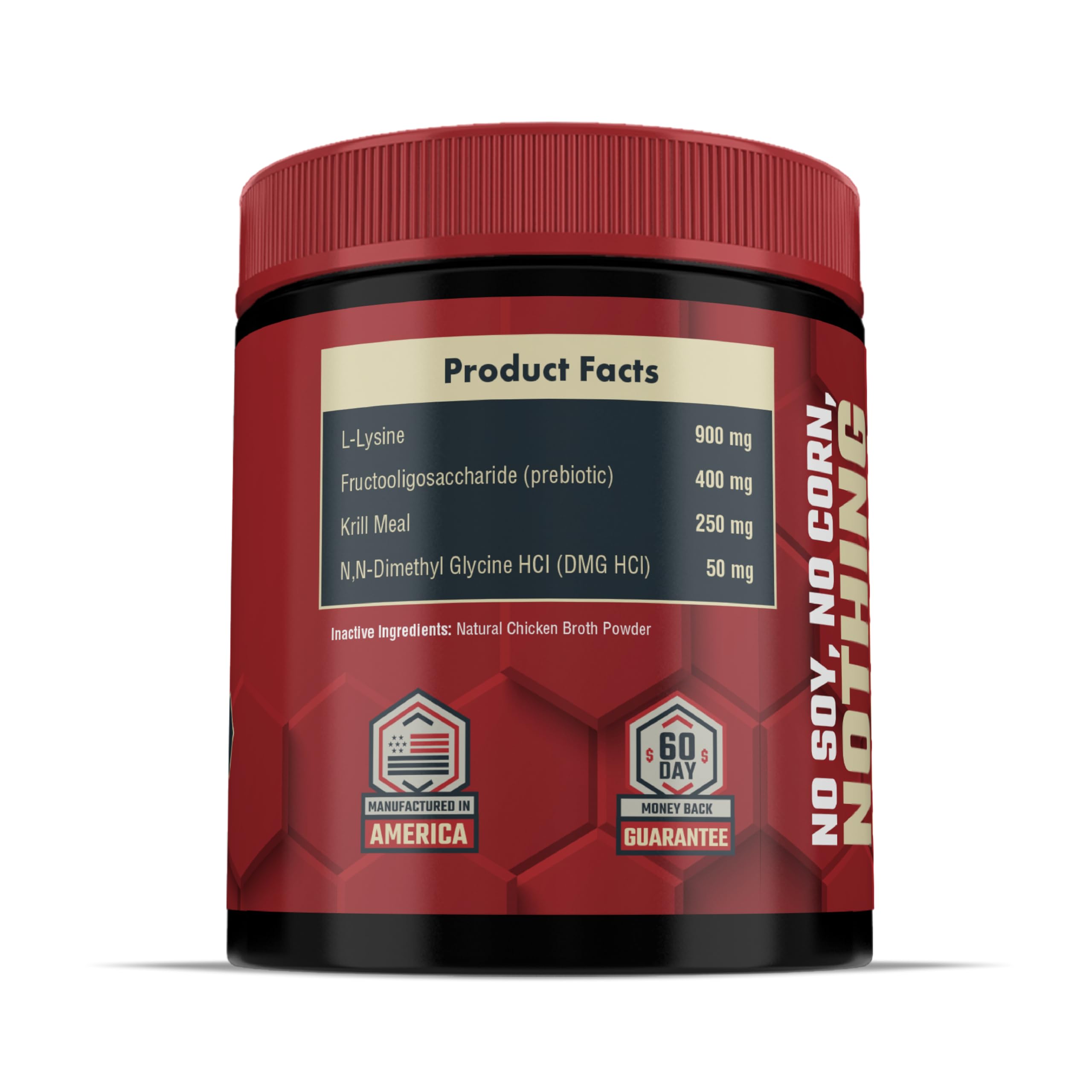 Scoop of L-Lysine powder for cats