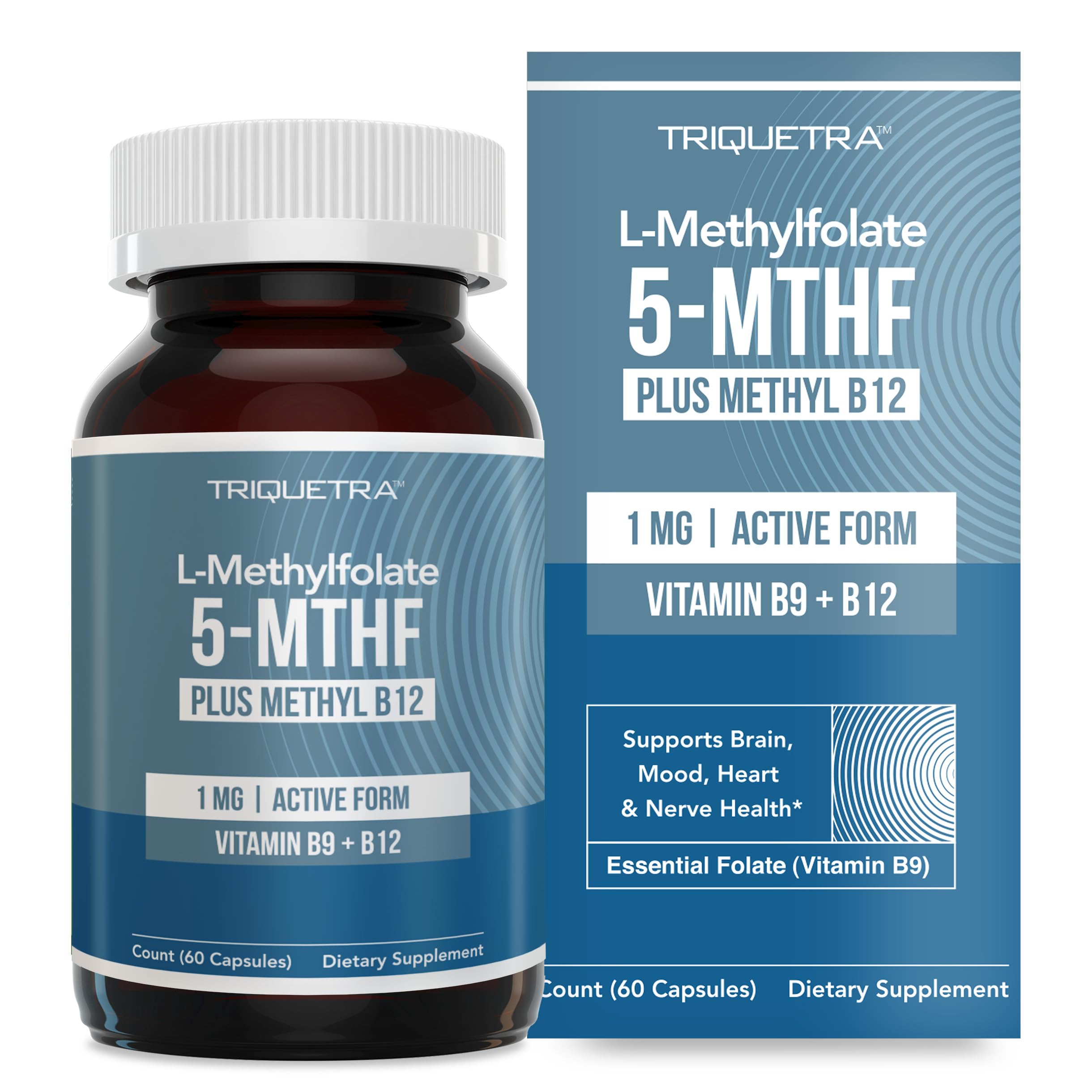 L-Methyl Folate 1000 mcg + Methyl B12 Cofactor bottle label