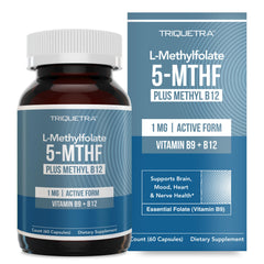 L-Methyl Folate 1000 mcg + Methyl B12 Cofactor bottle label