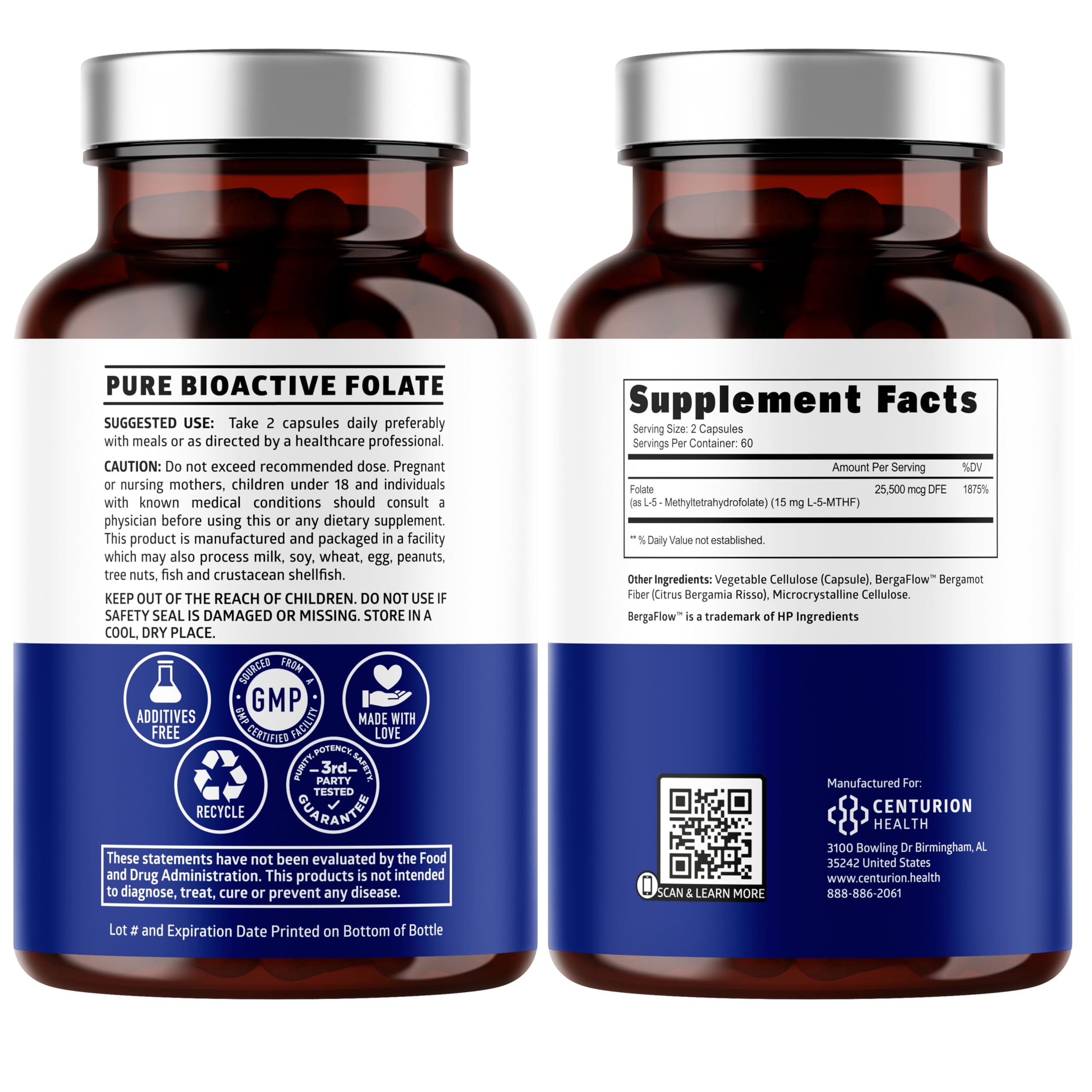 Close-up of the L-Methylfolate label highlighting 12.75mg dosage