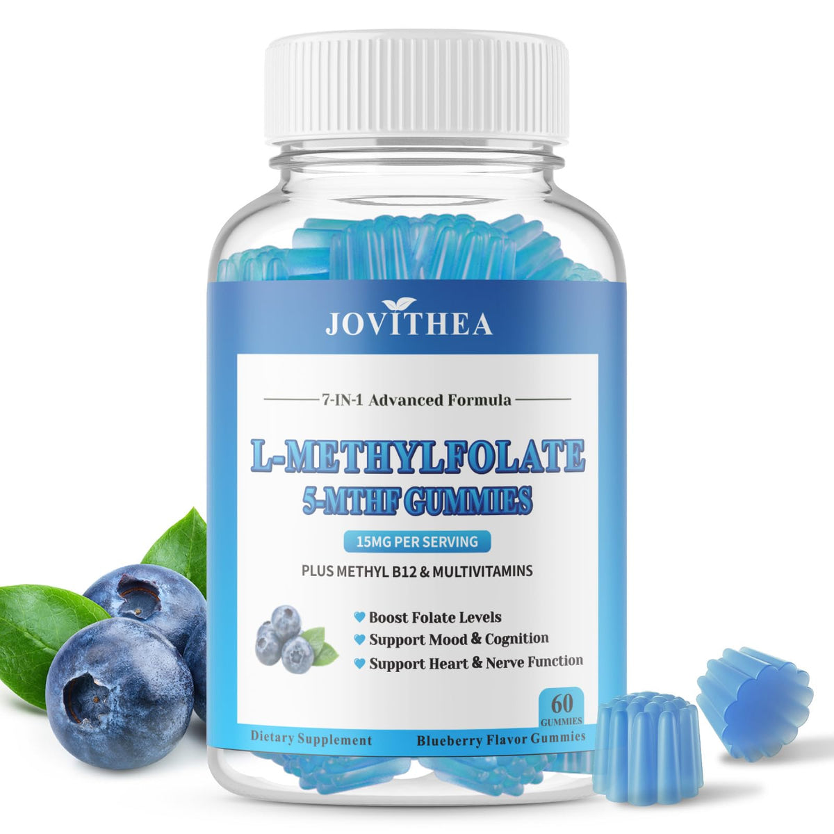 L-Methylfolate 15mg gummies bottle, 60-count