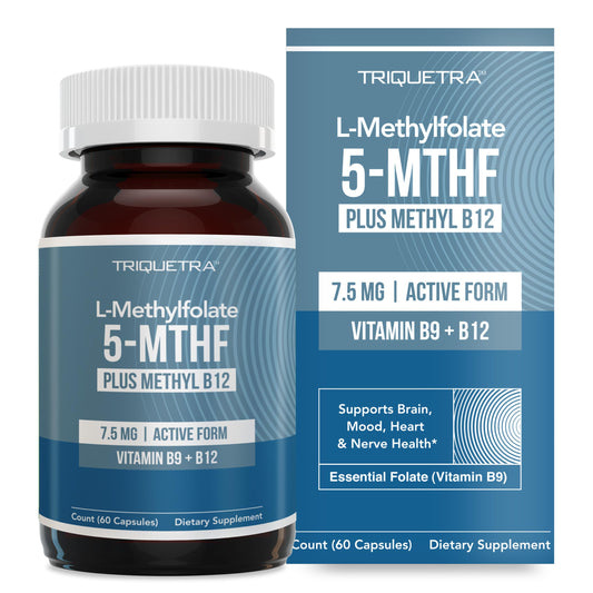 Bottle of L Methylfolate 7.5 mg + Methyl B12 capsules (60 capsules)