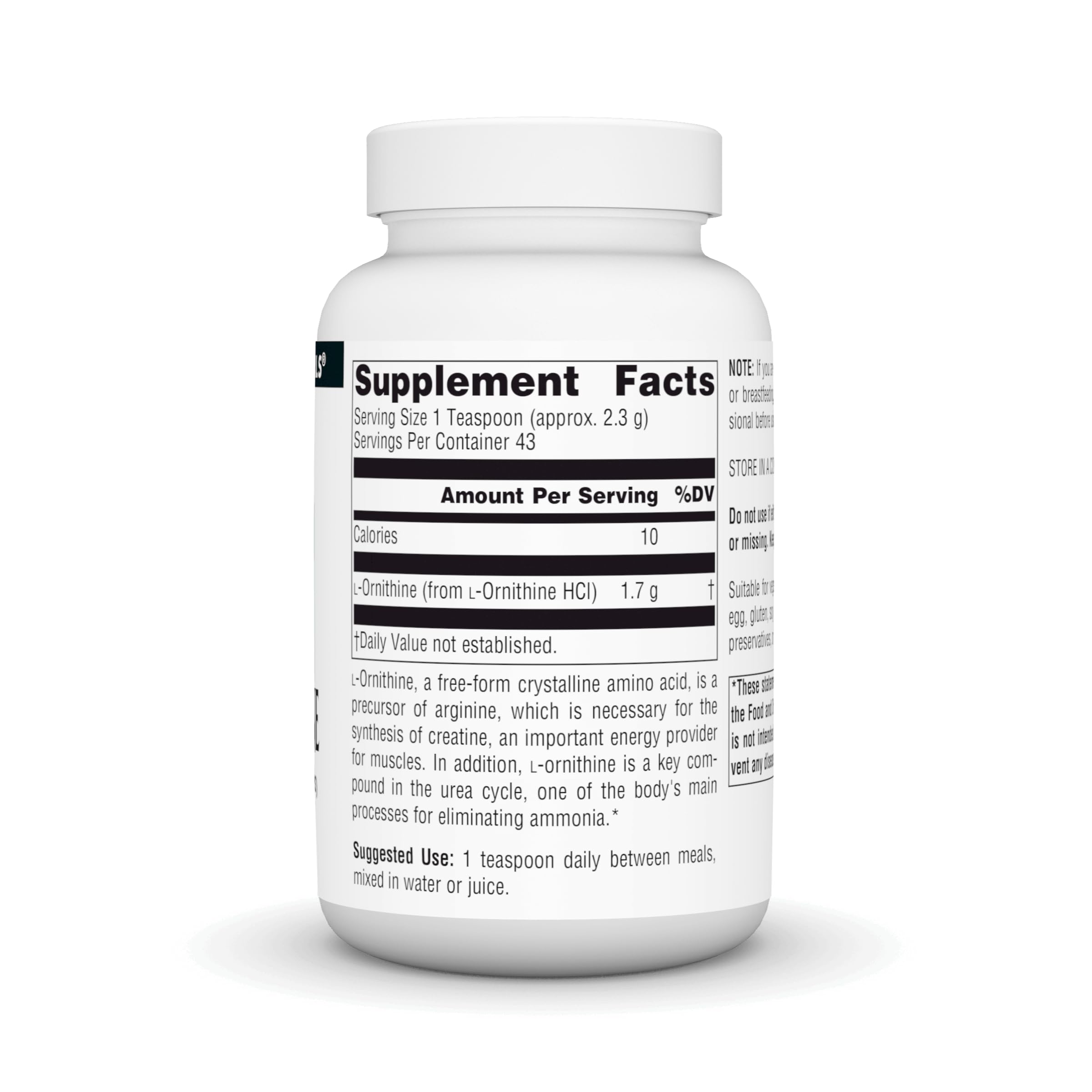 Close-up of L-Ornithine free-form powder