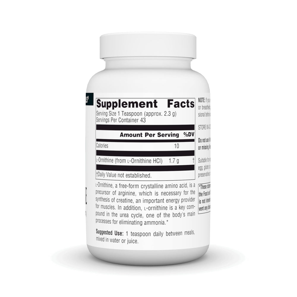 Close-up of L-Ornithine free-form powder