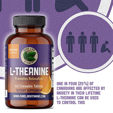 Close-up of L-Theanine 125 mg chewable tablets