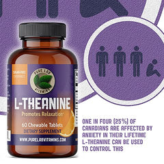 Close-up of L-Theanine 125 mg chewable tablets