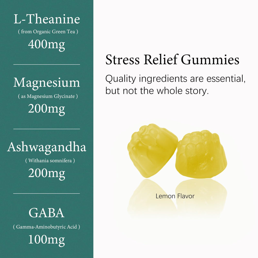 Serving size illustration showing two gummies for dosage