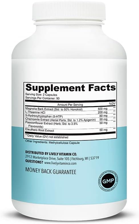 L-Theanine and 5-HTP capsules close-up