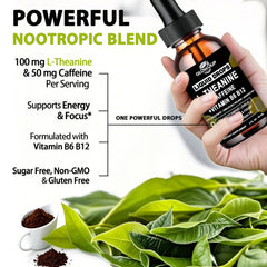 Label highlighting L-Theanine and caffeine ingredients