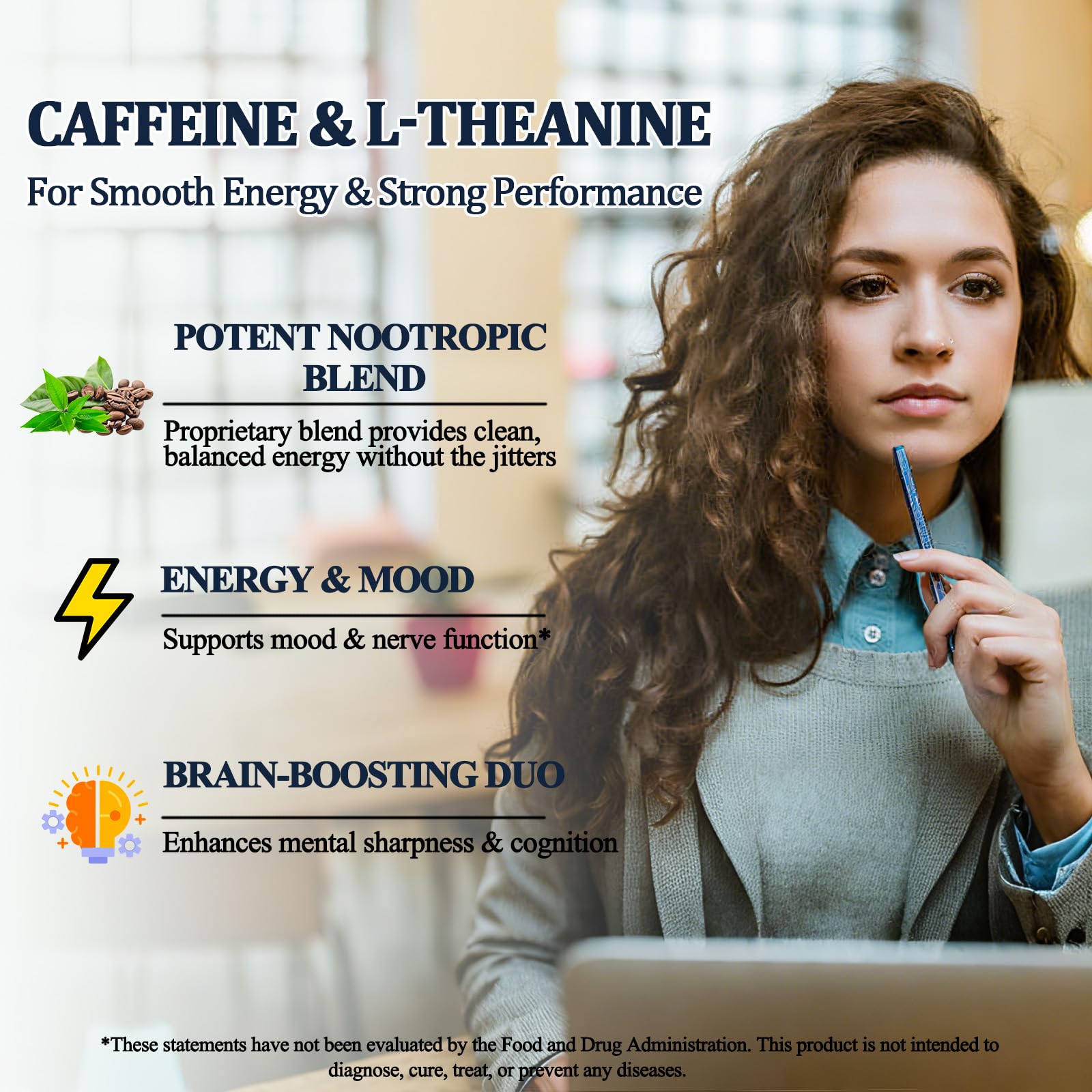 Pouring 2ml serving of liquid drops for energy and focus