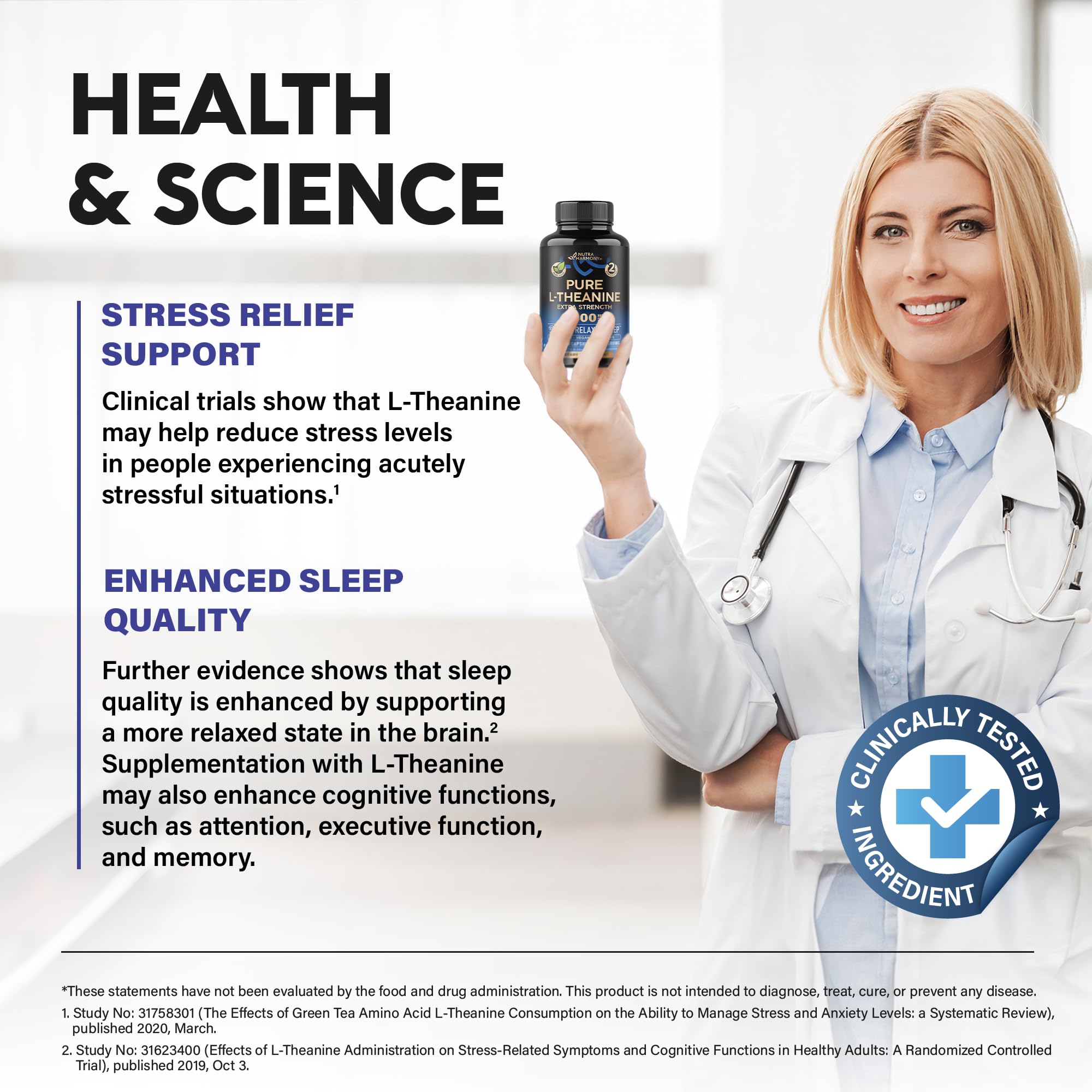 Calm and focus brainwave imagery for L-Theanine