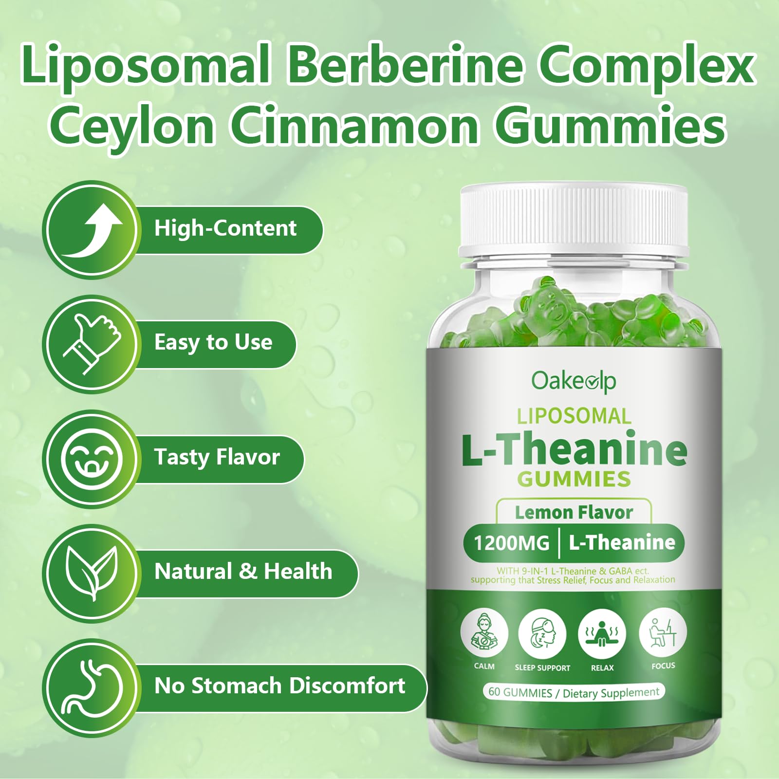 Ingredients: L-Theanine, GABA, 5-HTP, Magnesium and Ashwagandha