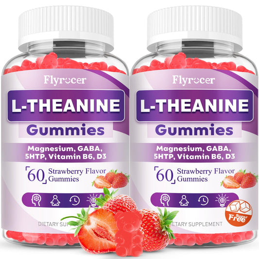 Front view of two-pack L-Theanine Gummies bottle