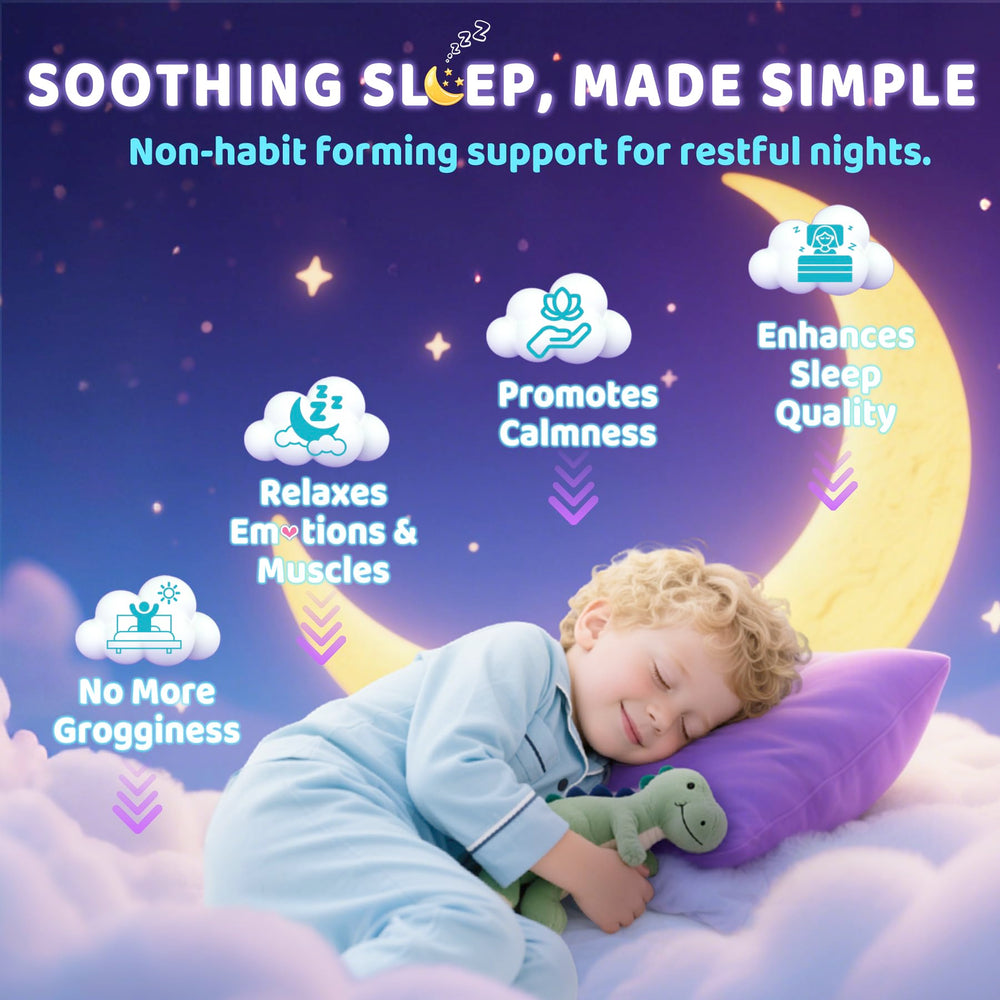 Contains L-Theanine, lavender, lemon balm formula