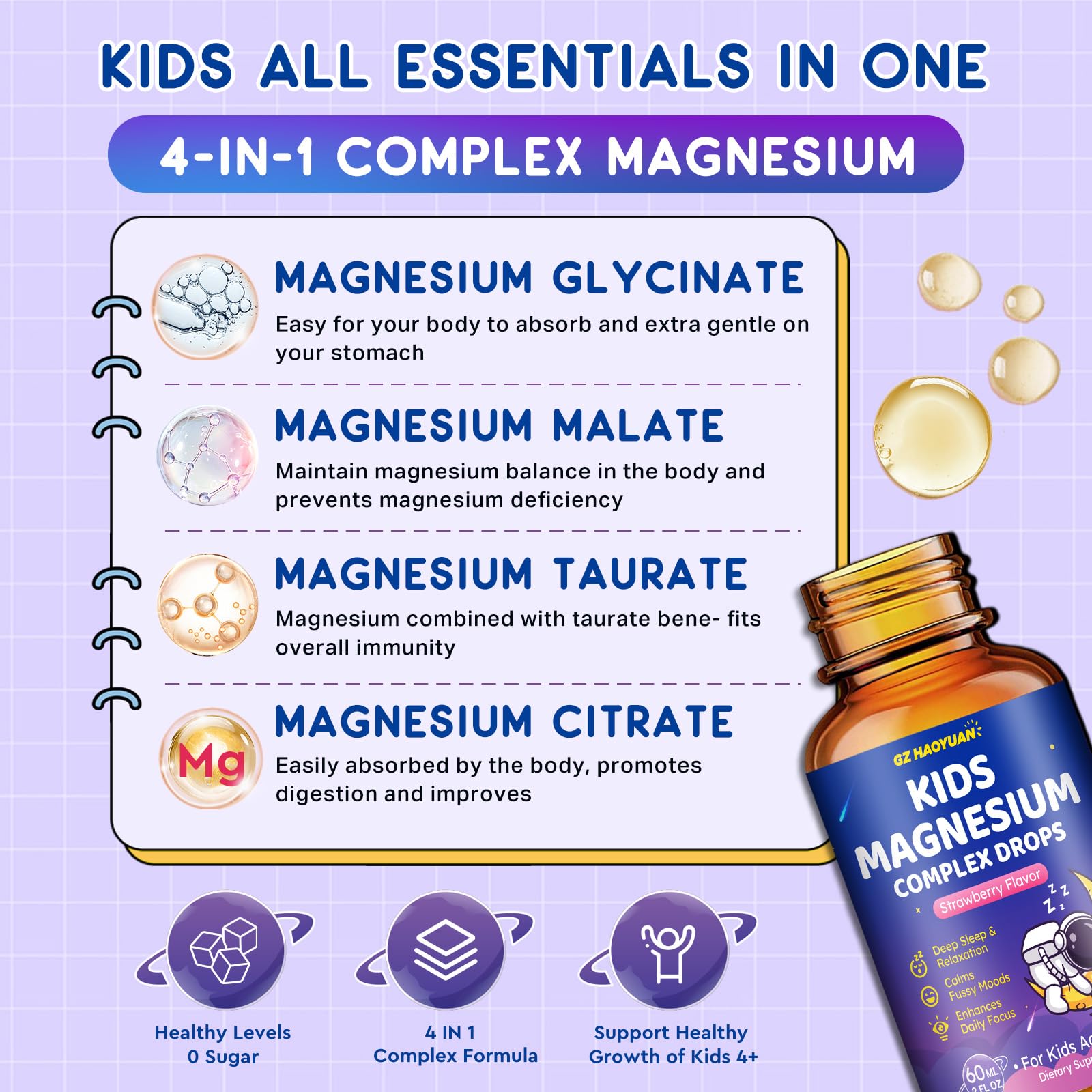 L-Theanine, Lemon Balm and Ashwagandha for kids sleep and calm