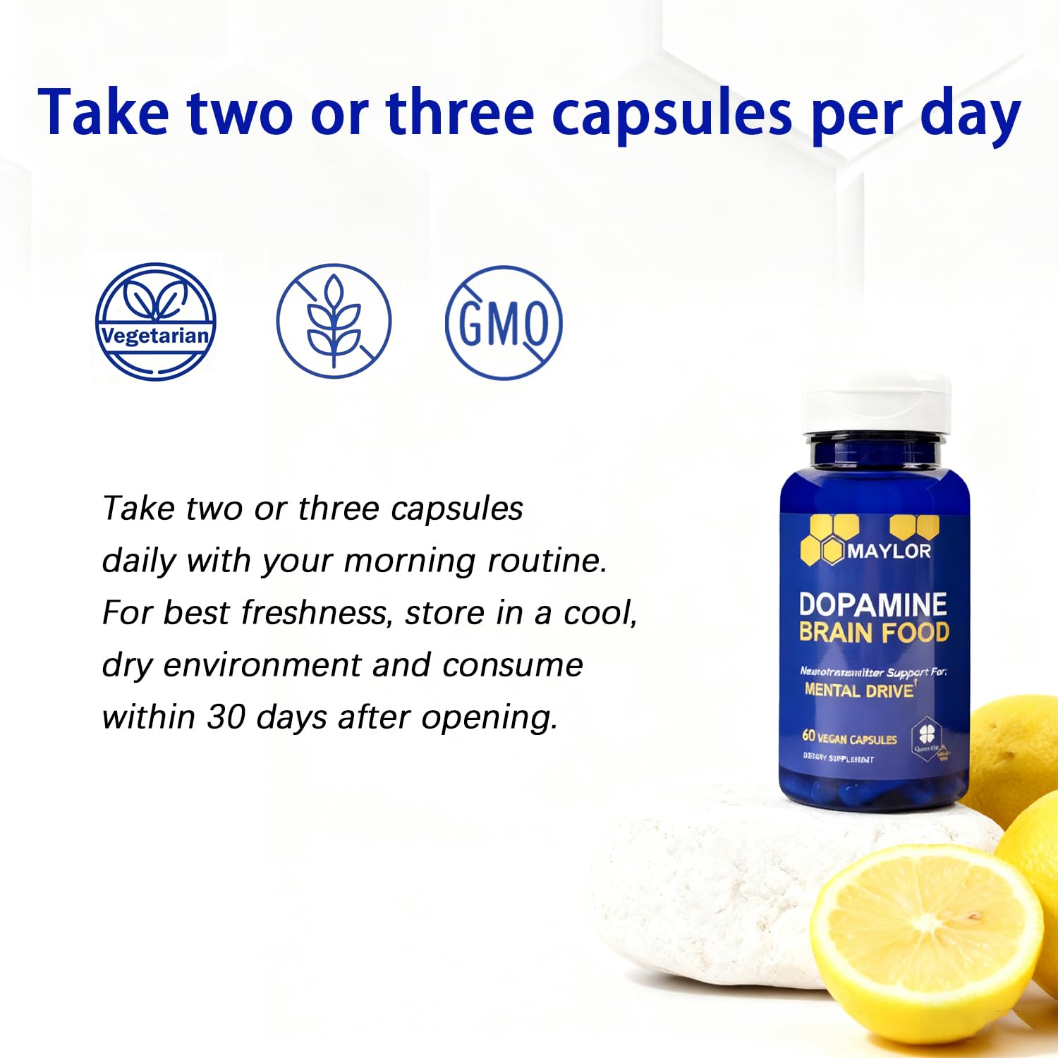 Front packaging highlighting mental energy and focus support.