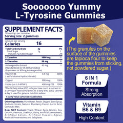 Illustration of L Tyrosine, Ashwagandha and L-Theanine ingredients