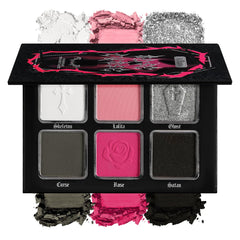 La Catrina Black Pink Eyeshadow Palette compact with bold gothic color payoff.