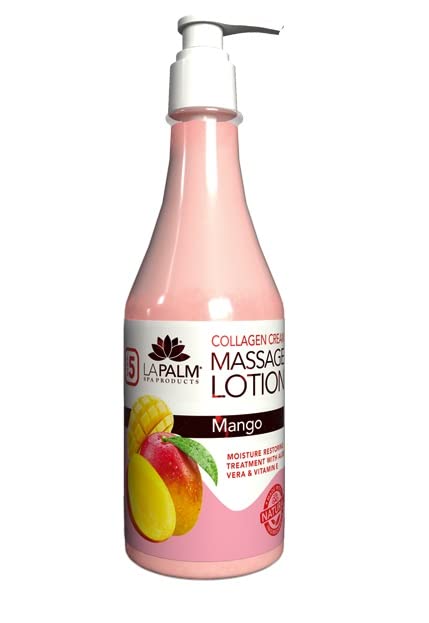 La Palm Massage Lotion Intense Island Mango 8oz bottle