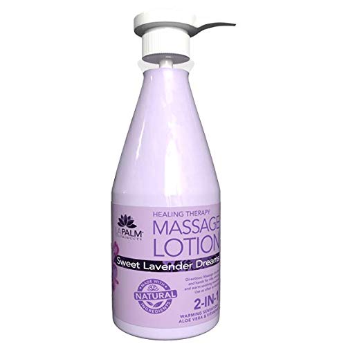La Palm Organic Healing Therapy Massage Lotion 24oz bottle in Sweet Lavender Dreams scent