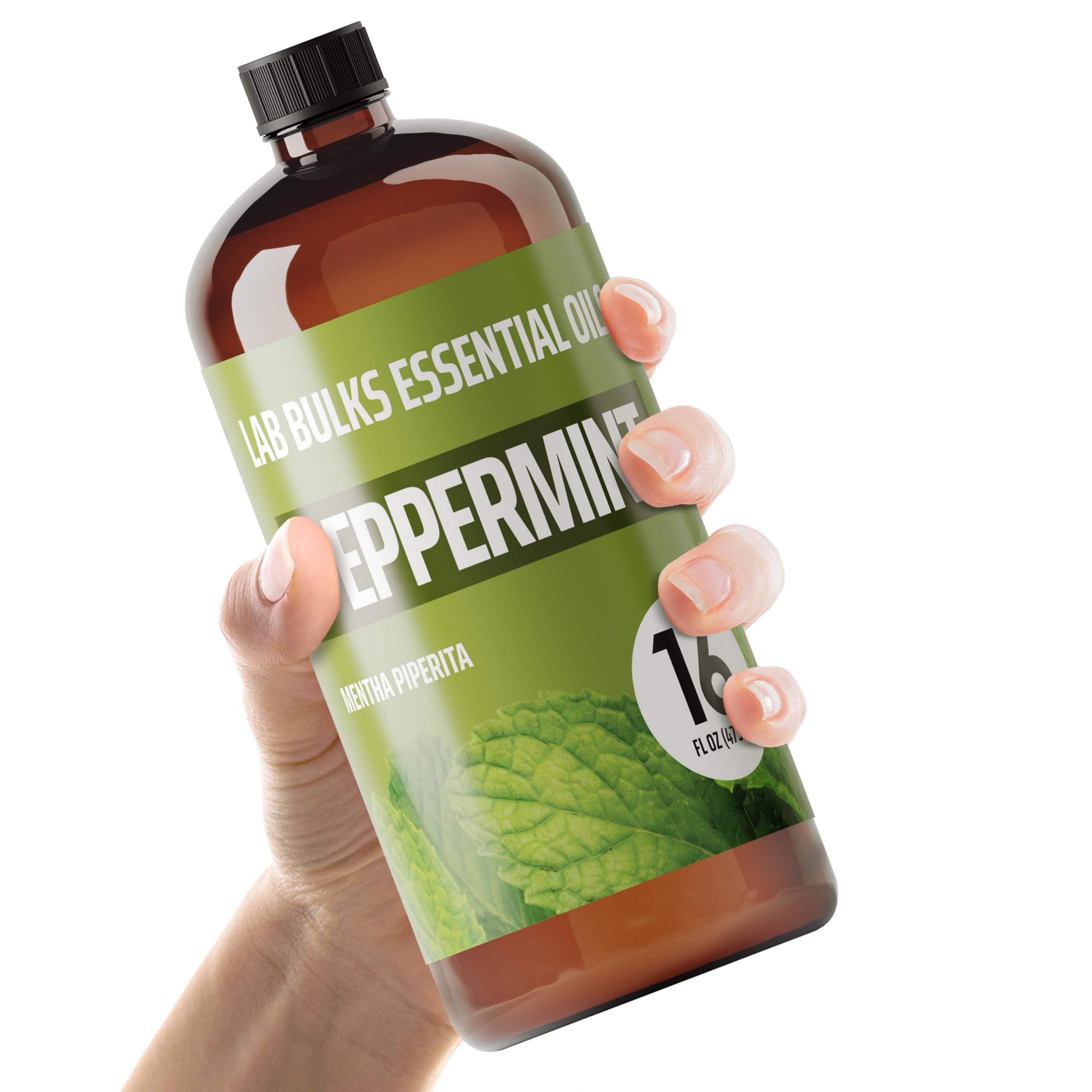 Lab Bulks Peppermint Essential Oil 16 oz bottle for diffusers