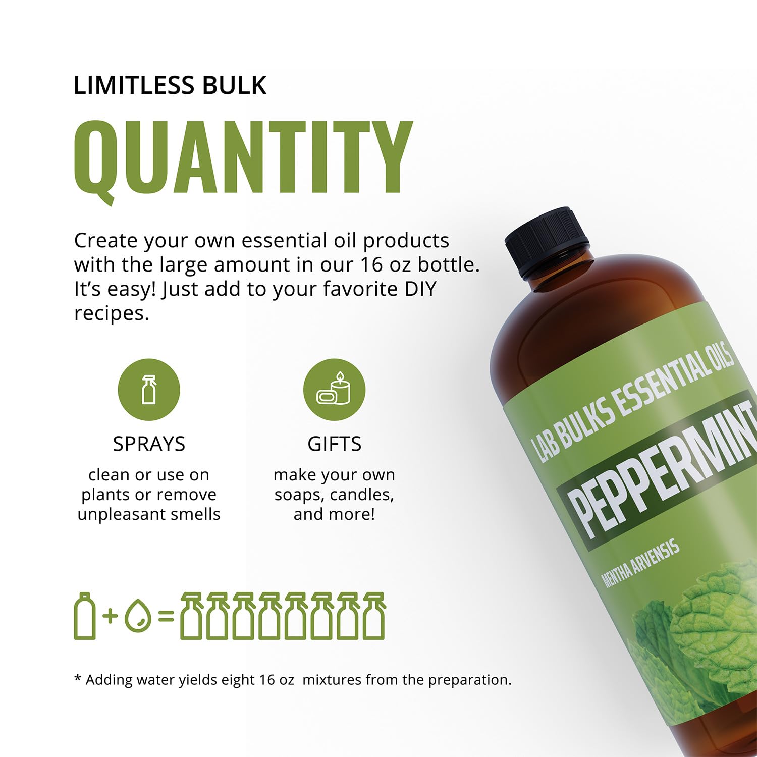 Peppermint essential oil for cleaning and room sprays 16 oz