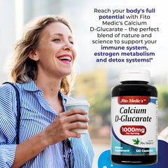 Close-up of Calcium D-Glucarate bottle label