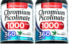 Lab Chromium Picolinate 1000mcg bottle with 360 tablets in a two-pack