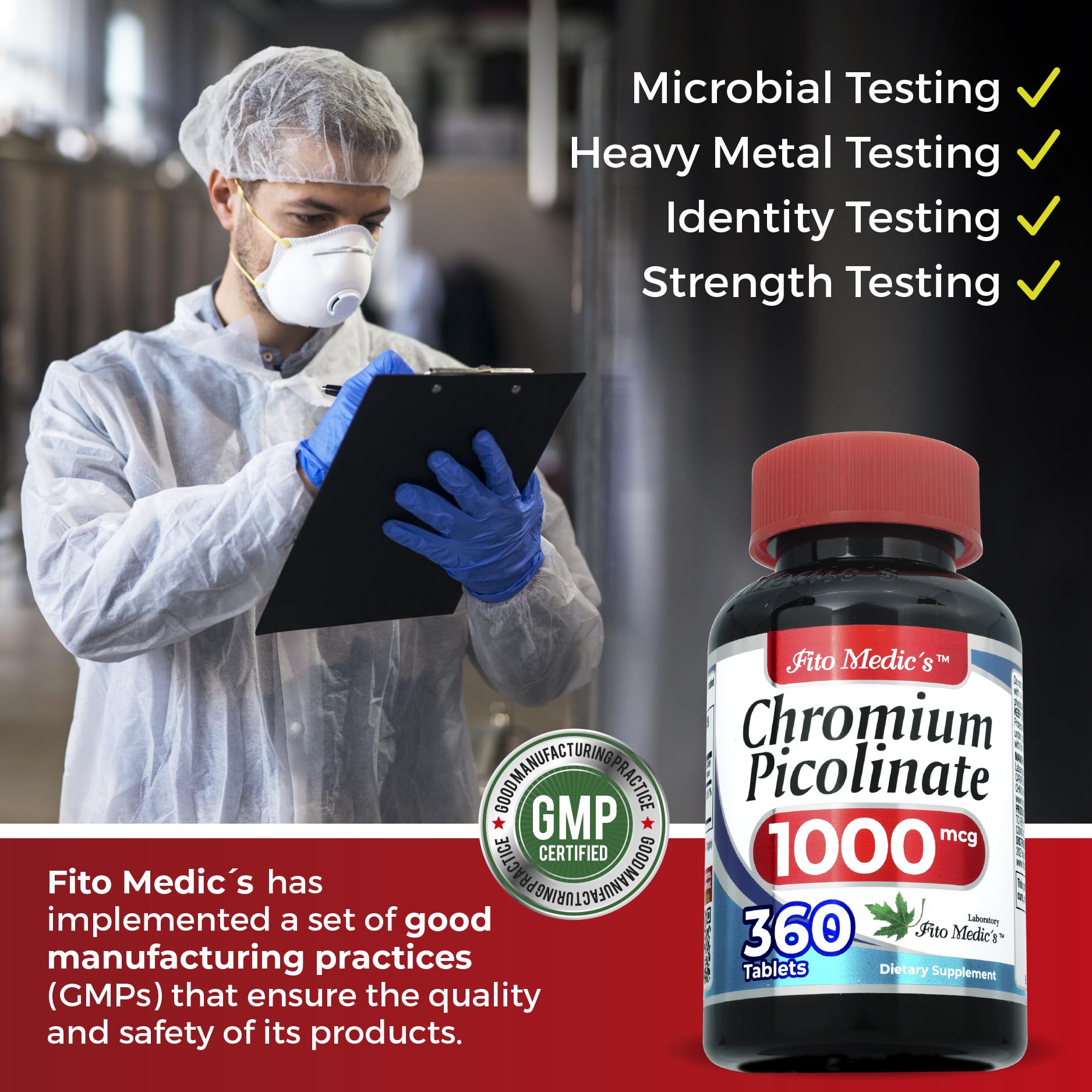 Two-bottle pack of Chromium Picolinate 1000mcg supplement