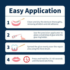 Dental lab setup with denture repair glue kit