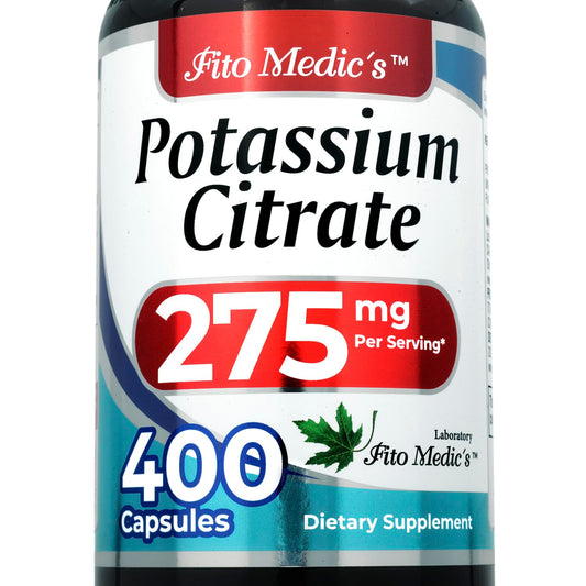 Lab Potassium Citrate bottle with 400 capsules and 275 mg per capsule