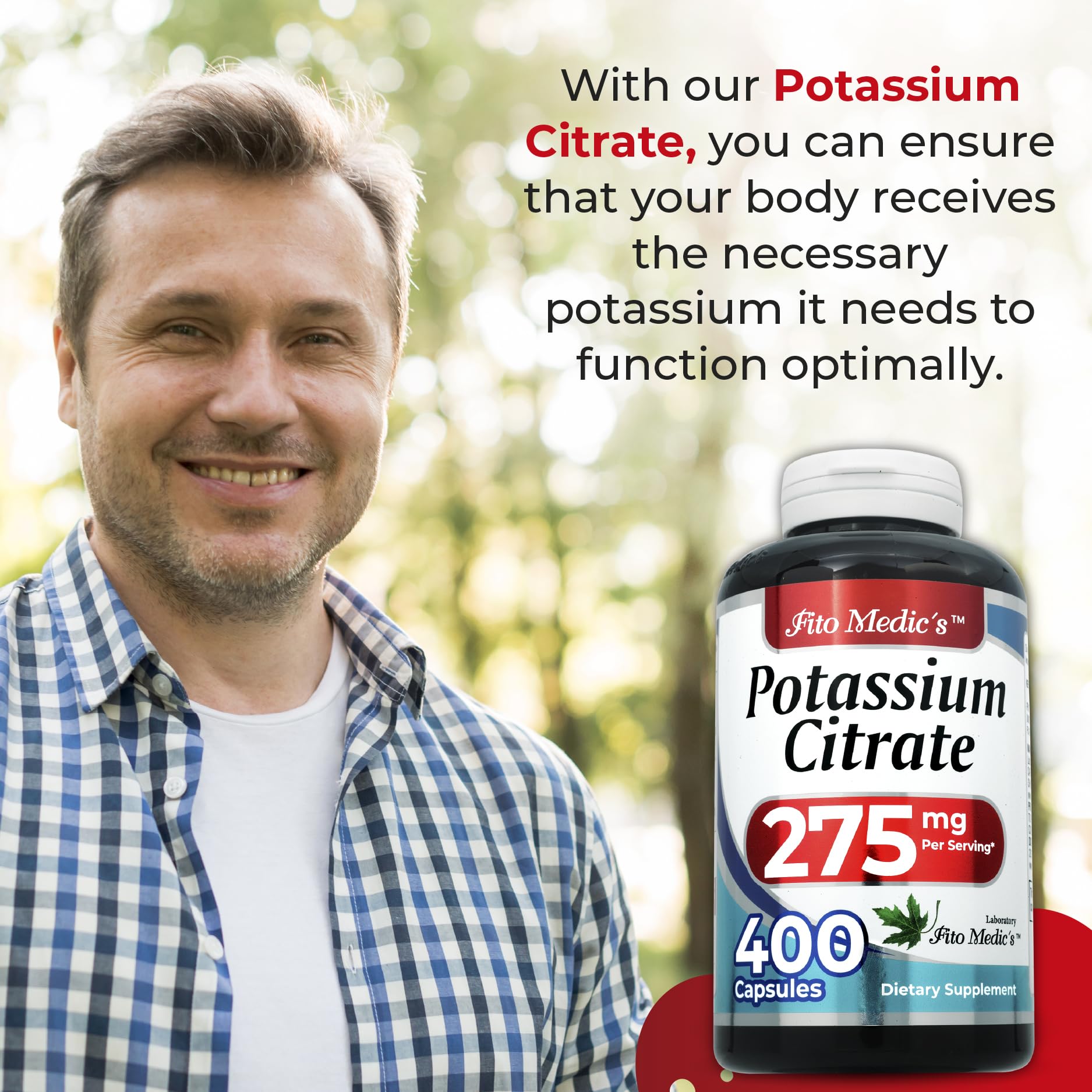 Ingredient and dosage information on Potassium Citrate packaging
