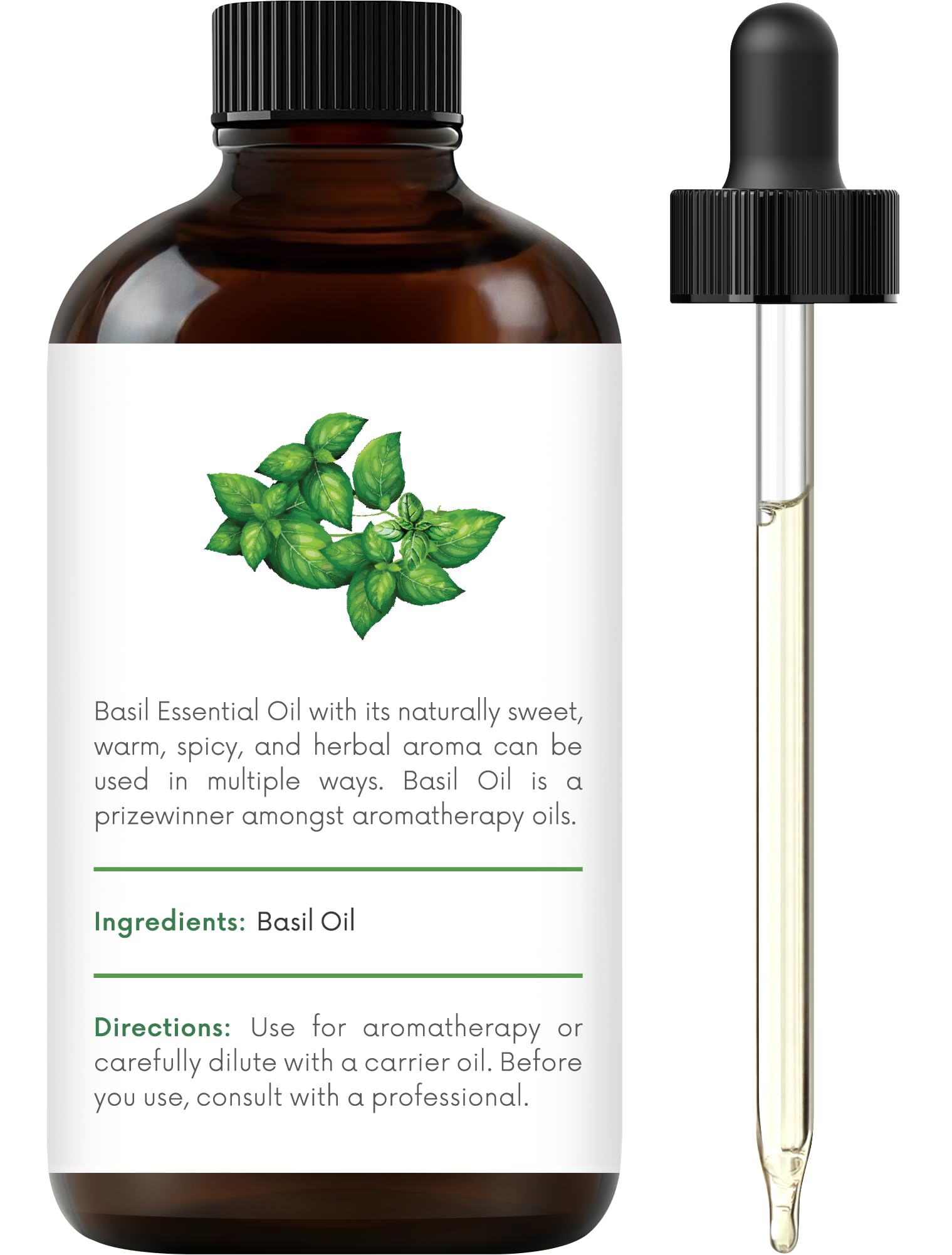 Lab-tested basil essential oil sample for purity