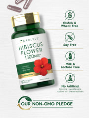 Lab-tested ingredients badge on Carlyle Hibiscus supplement