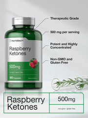 Lab-tested ingredients label for Raspberry Ketones