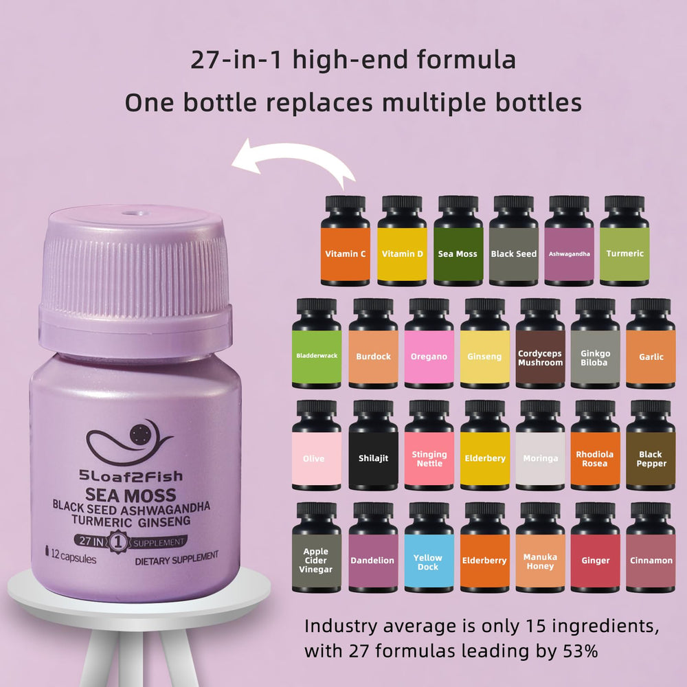 Lab-tested sea moss capsules for safety