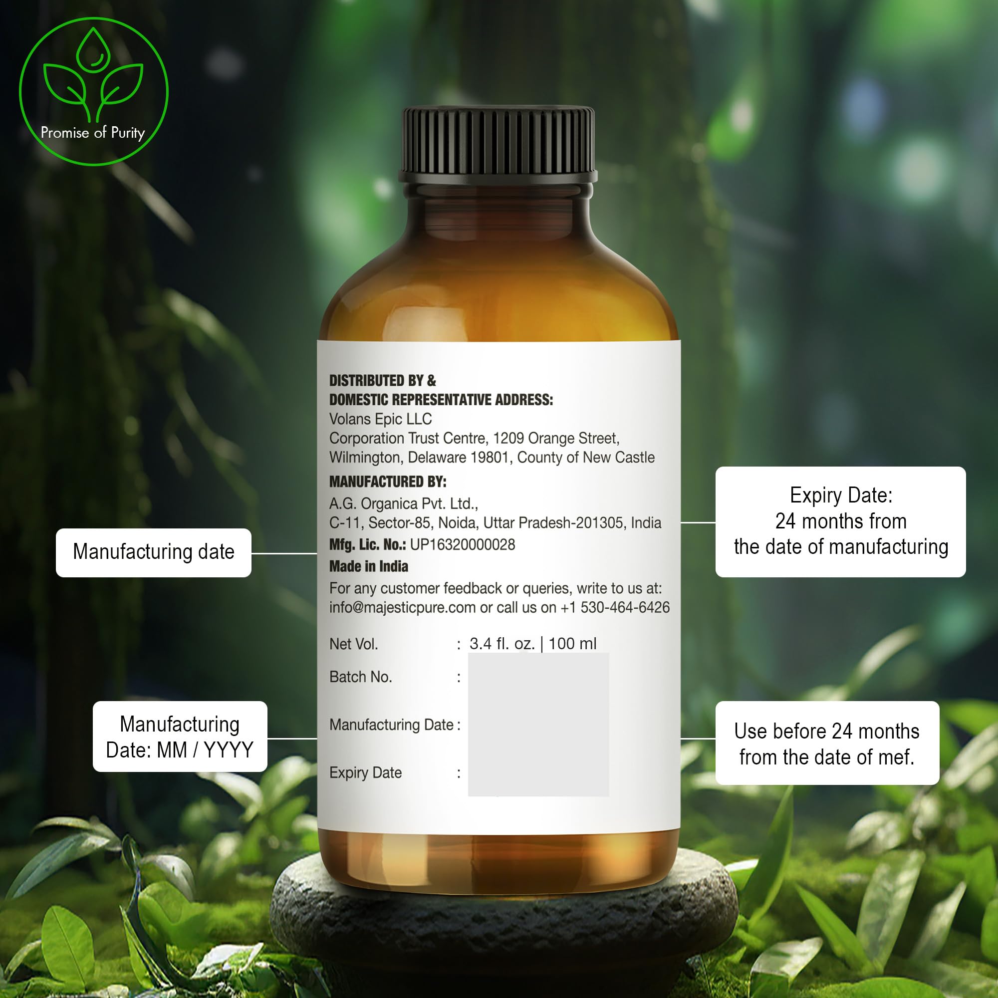Lab-tested 100% pure tea tree oil by Majestic Pure
