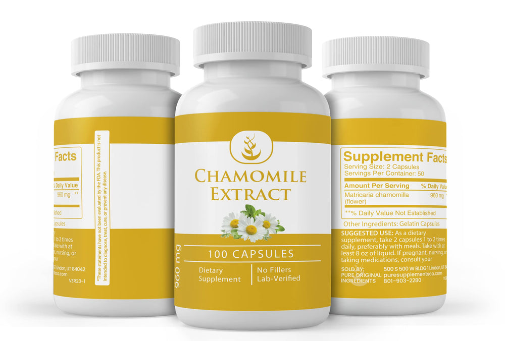 Lab-verified chamomile extract bottle