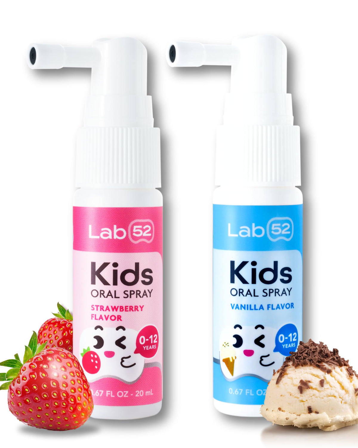 LAB52 Kids Oral Spray bottle with strawberry vanilla flavor