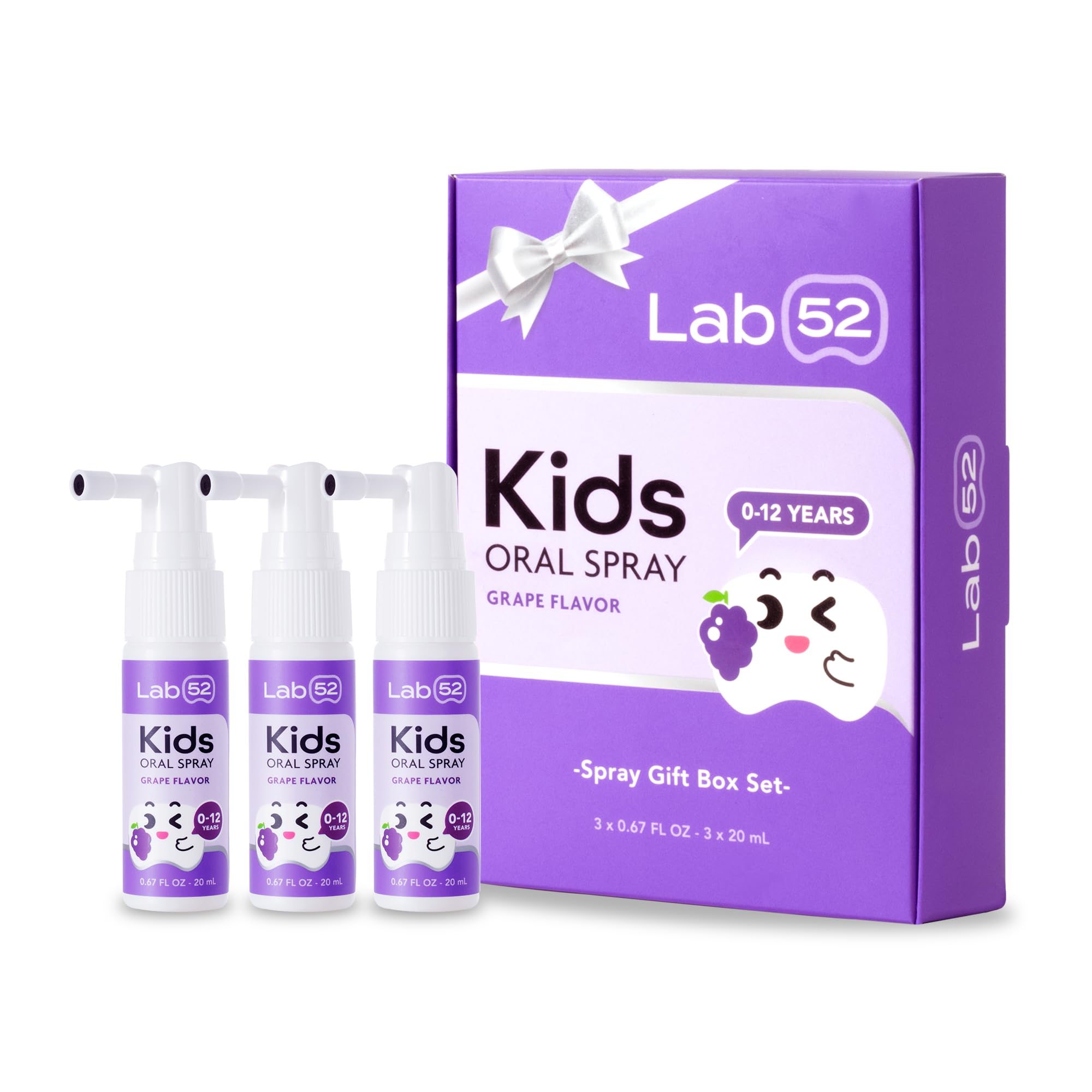 Front view of LAB52 Kids Oral Spray Gift Box